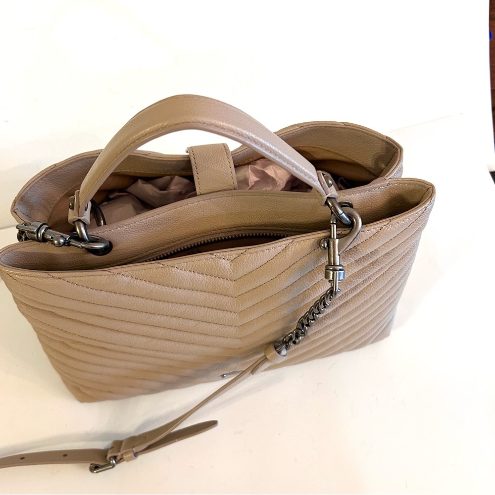 Like New Rebecca Minkoff Quilted Leather Shoulder Bag in a Blush/Taupe Color. - Picture 5 of 10